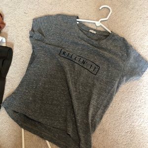 Brandy Melville grey “killin it” shirt
